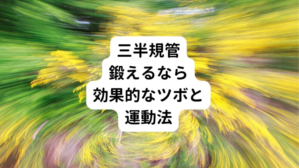 三半規管鍛えるならツボと新しい運動法