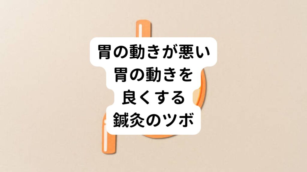 【胃の動きが悪い】胃の動きを良くする鍼灸のツボ