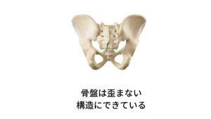 もともと骨盤は歪まない構造になっている骨盤は中心に「仙骨」、左右に腸骨、坐骨、恥骨によって構成された「寛骨」によって構成しており、これらの骨は強靭な靭帯で固定されて人が歩いたときの衝撃に耐えられるようにできています。

そのため整骨院やカイロプラクティックが説明する「骨盤が歪む」ということはまずありえません。
しかし、実際の骨盤は1~2mm程度動くように遊びが残されていますが、骨盤矯正が謳うような大幅なズレや歪みが起こることは全くありません。

仮に骨盤が大幅にズレているのだとしたら、それは骨盤を構成している強靭な靭帯が損傷して切れている「靭帯損傷」が起きている状態です。