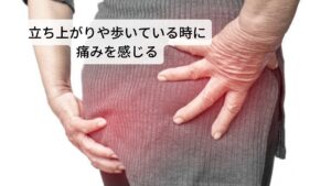 歩行中に股関節に痛みを感じる場合は要注意立ち上がりや歩行中などで臀部や股関節にストレスがかかり痛みが出現する場合は筋肉や関節が傷めている可能性があります。
股関節や臀部の筋肉は骨盤を介して下半身の筋力を上手く上半身に伝える働きを担っています。

そのため股関節周囲の筋肉や関節の働きが低下すると立ち上がりや歩行時に起こる荷重を支えきれなくなり筋肉や関節を痛めてしまいます。
また股関節や臀部の筋肉は日常的に歩行などでよく使い、荷重ストレスがかかりやすいため「安静に休ませる」ということが難しい部位になります。

ひとたび痛みが出現すると痛みを我慢して歩行したりするため、症状が治りにくい傾向があります。※1