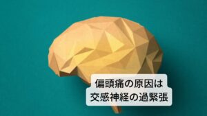 片頭痛の原因は交感神経の過緊張もともと交感神経は人間が活発に活動するために身体の器官（筋肉や内臓）を高める働きがあります。
しかし、この働きを上手くコントロールするためにはブレーキ役として副交感神経が存在しており、このアクセル役の交感神経とブレーキ役の副交感神経がうまくバランスをとりながら調整することで身体が健康的にスムーズに活動できます。

しかし、どちらか一方の神経の働きが失調してしまうことで身体の器官は上手く働くことができずに不調が起こります。
その機能失調を自律神経失調症といいます。偏頭痛はこの交感神経の過緊張によって起こると考えられています。※2