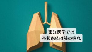 東洋医学では帯状疱疹は肺の疲れ東洋医学では帯状疱疹の症状は肺と関係しています。
東洋医学の肺の機能はウイルスなどへの免疫力と関係が深く、体表面の気血の巡りの調整なども主っています。

慢性的に疲れてくるとこの機能が低下し帯状疱疹症状が出現すると考えます。
東洋医学の肺の機能は以下の通りになります。