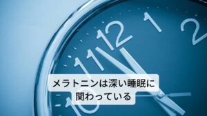 メラトニンは深い睡眠に関わっているメラトニンは就寝時と起床時において重要な役割を果たします。
特徴として暗闇の中ではメラトニンの放出を刺激し、また光の中ではその活動を抑えます。

そのため夕方以降に過度の光を浴びることや、日中の日光不足は正常なメラトニンのサイクルを崩してします。またメラトニンは入眠と睡眠の質をサポートし、レム睡眠の時間を増加させ深い睡眠をもたらします。
これらの変化は、より上質な睡眠を示し充実した精神的、身体的、感情的な活性化をもたらします。