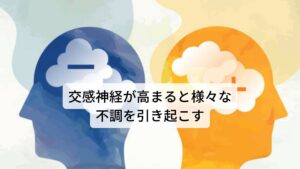 呼吸が浅くなるとより交感神経が高まると様々な不調を引き起こすこの浅く頻回の呼吸が長く続くことで交感神経の高まりがより強くなり、様々な不調を引き起こします。
不眠、イライラ、抑うつ症状などが主に交感神経の高まりによって出現します。

とくに目立って起こりやすいのが偏頭痛です。
ストレスによる呼吸の乱れは自律神経の乱れを引き起こし偏頭痛の発生頻度を高めていると考えられます。※1