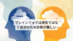 ブレインフォグは、医学用語として定義されているわけではなく、「脳に霧がかかったような状態」という症状と考えられています。
そのため診断するための正式な検査がないためブレインフォグは発見されにくいものとされています。

しかし、検査で引っかからなくても自覚症状でブレインフォグがある場合は脳に疲労が溜まっている状態であり、脳以外の身体のどこかが正常に機能していないと考えられます。ブレインフォグは様々な自律神経症状を引き起こす前触れとして考えられるため、起こった場合は早めに脳の疲労を完治させることが重要です。