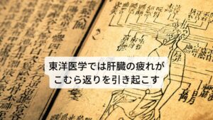 東洋医学では肝臓の疲れがこむら返りを引き起こす東洋医学では肝臓は自律神経と血行循環の調整を行っています。
身体的なストレスや精神的なストレスなどで肝臓に疲労がたまると血行循環が低下し血液の流れが滞るようになります。

これがこむら返りを起こす原因と考えます。
またこの滞りが血液を固まりに変化させ血流の邪魔し血液の渋滞が起きてしまいます。

この血液の固まりを東洋医学では瘀血（おけつ）と呼びます。
この血液の固まりが多くなると肝臓で調整している血行循環機能が上手くいかず血流不足になり全身の不調が起こります。

こむら返り以外の不調は以下の通りになります。

【血液不足タイプの全身症状】
チクチクと刺す痛みがある、同じ場所がずっと痛む、夜に痛みが増す、水分が摂るのが苦手、生理前にイライラする、生理中にお腹が痛くなる