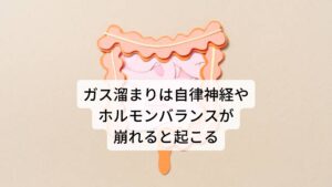 ガス溜まりは自律神経やホルモンバランスが崩れると起こるガス溜まりが起こる原因には自律神経やホルモンの乱れにより腸の蠕動運動が低下し老廃物が溜まってしまう環境にあります。

そのため女性では生理中や妊娠中など周期的に自律神経やホルモンが乱れやすい時期に便秘とともにガスが溜まりやすい傾向にあります。
また体質的に悪玉菌が多い人は腸内に不要な老廃物が便としてスムーズに体外に排出できずに停滞しやすいため、腸内の老廃物が溜まりやすく、この老廃物によってガスが発生し腸内にガス溜まりが起こりやすい状態といえます。


改善のためには腸を活発に働かせるように自律神経の中でも副交感神経を優位にする必要があります。
それには自律神経やホルモンを乱れさせるストレスや心身の疲れを完治させることが大切です。