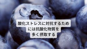 酸化ストレスに対抗するためには抗酸化物質を多く摂取する活性酸素やフリーラジカルは、私たちの身体に悪影響を及ぼすだけではありません。

身体の中に侵入した細菌やウイルスなどを退治するための免疫に重要な役割も行っています。
そのため身体には活性酸素に体内でバランスよく働いてもらうために「抗酸化物質(抗酸化力)」という活性酸素の働きを抑える機能を身体は兼ね備えています。


活性酸素の働きを抑えるためには抗酸化物質を含んでいる食物を多く摂取することが重要です。抗酸化物質に多く含んでいる食物にはポリフェノールやカロテノイドなどがあります。
ポリフェノールはブルーベリーに含まれているアントシアニン、緑茶に含まれているカテキン、チョコレートに含まれているカカオポリフェノールなどがあります。

またカロテノイドが含まれている食品にはマンゴー・パパイヤ・柿・あんず・柑橘類・すいかなどの果物のほか、とうもろこし、赤唐辛子、わかめやひじきなど海藻類、えび・かになどの甲殻類、いくら、卵黄などがあります。※3