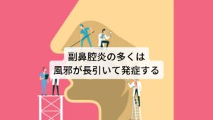 副鼻腔炎の多くは風邪が長引いて発症する副鼻腔炎(蓄膿症)は単なる風邪症状から発展するケースが多い特徴があります。

初期は風邪のウイルスが喉や鼻に感染することで発熱、喉の痛み、鼻づまり、鼻汁（前鼻漏）、倦怠感、関節痛などの症状を起こします。
この急性期症状の段階で上手く身体の免疫力によりウイルスや細菌を撃退できれば炎症も収束し症状が緩解します。

しかし、上手くウイルスや細菌を撃退できずに長引いてしまうと、喉の痛みや倦怠感などが改善されたにも関わらず「鼻づまりや鼻汁の症状だけが残っている」といったことが起こります。この状態になると副鼻腔炎に発展している可能性があります。※1.