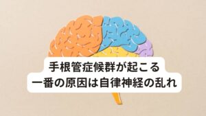 手根管症候群が起こる一番の原因は自律神経の乱れこれまでの話をまとめて雨の日に起こる手根管症候群の原因を解説すると一番の原因は「自律神経の乱れ」になります。

自律神経は正常な働きであれば、夜になると副交感神経が優位に働き、朝になると交感神経が優位になるようにできています。
曇天や雨の日など気候変動の変化に自律神経が身体の器官の調節に働くのですが、この調節がうまくできないと機能の失調が起こり不調が出現します。