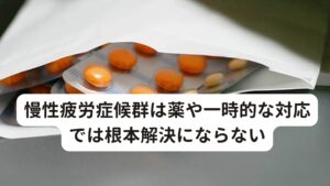 慢性疲労症候群は薬や一時的な対応では根本解決にならない慢性疲労症候群と診断された方や慢性疲労症候群と疑われている方の多くは様々な治療を試みたり、治療を続けておられる方が多いと思います。
しかし、その多くの方が「治療をしてもなかなか良くならない」と感じているのではないでしょうか。

慢性疲労症候群がなかなか良くならないのには、ちゃんと理由があります。
そして当院に来院された慢性疲労症候群にお困りの方が、楽になっていくのにも、同じようにちゃんと理由があります。

治らない慢性疲労症候群でお困りのほとんどの方が、症状を緩和させるお薬を服用し続けていたり、その場しのぎの一時的な対処療法しかしていない傾向にあります。
要するに慢性疲労症候群を完治するための根本的な解決法になっていないのです。

慢性疲労症候群に関してクリニックで行われている治療は主に「西洋薬」になります。
しかし症状の多い慢性疲労症候群に対して、病院やクリニックでは症状に応じた薬を対処療法として処方しているのみです。

一般的には慢性疲労症候群には、ビタミン剤、抗うつ剤、漢方薬などが処方されます。
この中でも漢方薬の「補中益気湯」は、よく処方される薬のひとつです。

補中益気湯には身体の免疫力を高める効果があるため、効果的といわれています。
また、ビタミン剤の中でも「ビタミンC」は活性酸素を除去し、組織の障害を減少させる効果があります。


さらに「ビタミンB12」も末端神経炎の治療薬として用いられたものであり、睡眠障害にも有効といわれています。
これらの薬やサプリメントを服用することで慢性疲労症候群特有の脱力感や疲労感を軽減する期待が西洋医学の考えにはあります。

最後に抗うつ剤は、うつ症状のある場合や睡眠状態の改善に使われます。
しかし、効果には個人差があり副作用として依存性や離脱症状などが強く出る方もいるので服用には注意が必要です。