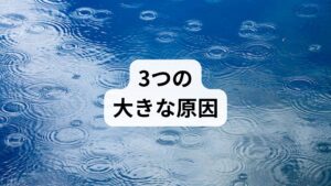 梅雨特有の環境は、人間のバイオリズムを大きく狂わせます。
主な原因は以下の3つです。

① 低気圧による自律神経の乱れ
梅雨前線が停滞すると、低気圧の日が続きます。 気圧が下がると、人間の体は「休息モード」の副交感神経が優位になりすぎたり、逆に気圧の変化に対応しようとして交感神経が過剰に働いたりします。このスイッチの切り替えがうまくいかなくなることが、だるさや眠気の正体です。

② 高湿度による「湿邪（しつじゃ）」の影響
東洋医学では、過剰な湿気を「湿邪」と呼びます。 湿度が高すぎると汗が蒸発しにくくなり、体温調節がうまくいきません。その結果、体内に余分な水分が溜まり、むくみや頭重感、食欲不振を引き起こします。

③ 激しい寒暖差（気象ストレス）
梅雨時期は、雨の日の肌寒さと晴れ間の真夏のような暑さが交互にやってきます。 この気温差に体がついていこうとエネルギーを過剰に消費するため、「気象病」とも呼ばれる慢性的な疲労が蓄積してしまうのです。
