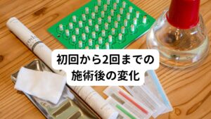 初回から2回までの施術後の変化【初回の施術】
頭痛の原因と推測した頭の付け根にある後頭下筋群を含む後頭頚筋のトリガーポイント(筋肉のこり)に鍼灸のアプローチを行いました。
また肩こりに対しては上部僧帽筋から肩甲骨周囲まで全てに対して施術を行いました。

【2回目の施術】
初回の施術により普段感じている肩こりのチクチクとした痛みが消失していました。
しかしまた解消しきれていないトリガーポイントがあるため、引き続き同様の筋肉への施術を行いました。