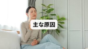 更年期の男女に共通して見られる胸の違和感には、主に3つのメカニズムが関係しています。

① 自律神経の乱れによる筋肉の緊張
更年期はホルモンバランスが激変する時期です。脳の視床下部が混乱し、自律神経がパニックを起こします。 その結果、食道付近の筋肉が痙攣したり、胸が締め付けられるような感覚が生じます。

② 「喉のつかえ（ヒステリー球）」との連動
喉から胸にかけて何かが詰まっているような感覚を、漢方では「梅核気（ばいかくき）」、西洋医学では「ヒステリー球」と呼びます。
・ストレスや不安が強い
・喉に違和感があるが、検査をしても異常がない
このような場合、精神的な緊張が「胸のつかえ」として現れている可能性が高いです。

③ 消化器系の機能低下（逆流性食道炎など）
更年期は消化機能も低下しやすくなります。胃酸が逆流する「逆流性食道炎」は、胸焼けだけでなく、胸の奥がつかえるような痛みや違和感として自覚されることが多々あります。