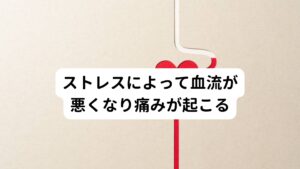 これらの精神的ストレスや肉体的ストレスが全身の器官を調節している自律神経の機能を乱して、その働きを狂わしてしまいます。
この自律神経の働きに不具合が生じると、筋肉が緊張し血管が収縮して血流が悪くなってしまうのです。

血流が悪くなると疲労物質や老廃物が身体に溜まりやすくなりそれによって身体に痛みが起こりやすくなります。
精神的ストレスや肉体的ストレスを受け続けてしまうとこのような負のサイクルで筋肉が硬くなり「首が痛くなる」という不調が身体に起こります。