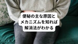 便秘はどのようにして引き起こされるのでしょうか？
便秘の解消法は誰でも知っていると思いますが、実は便秘が起こるメカニズムは知らない方も多いと思います。

この便秘のメカニズムを知ることで自分に合った正しい便秘の解消法が見つかり改善につなげることができます。
ぜひ、便秘と肩こりでお悩みの方は確認してみてください。