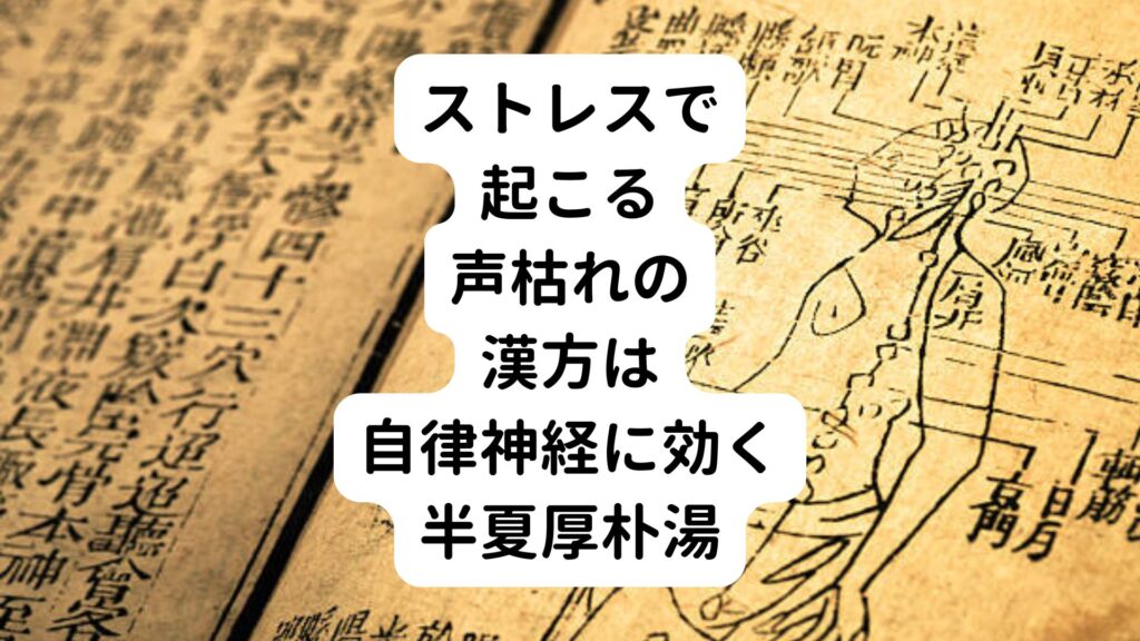 ストレスで起こる声枯れの漢方は自律神経に効く半夏厚朴湯