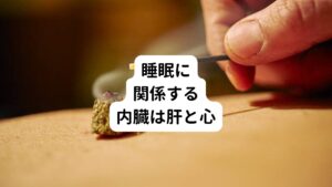 東洋医学には、「五臓六腑」という考え方があります。
五臓六腑とは人体を構成する内臓の働きを、5つの臓と6つの腑に分類したものです。

特に重要な五臓であり、肝・心・脾・肺・腎で構成されています。
特徴的なのが内臓としての生理機能だけでなく、精神活動をも司っていると東洋医学では考えます。
その中でも、睡眠の質に大きく関係してくる五臓は、肝と心です。