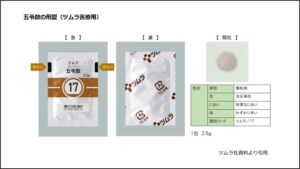 医薬品のツムラの漢方薬（17番）は1包顆粒2.5gになります。