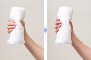 【タオルグリップ法のやり方】
①タオルを2分間握ったままにする
②タオルを置いて1分休憩
③この動作を左右どちらかを3回繰り返す
※握っている最中には、きちんと呼吸をする
目安は週に3回、1日置きに実践するのが理想的です。