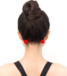 【ツボの場所】
耳の後ろにある出っ張った骨(乳様突起)の下端、後ろ側のくぼみにある
【ツボの効果】
気持ち良い程度の力で指圧しましょう。
耳のつまり以外には首こり、肩こり、めまい、耳鳴り、難聴、頭痛などにも効くツボです。