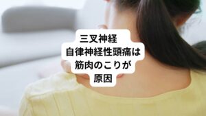 この三叉神経・自律神経性頭痛の多くは、首や肩、顔面部、眼窩部、後頭部や側頭部の筋肉の緊張による「こり」が原因で起こると考えられています。
この筋肉こりを解消すると感覚神経の減圧(神経へのストレス軽減)ができるため三叉神経・自律神経性頭痛を軽減、さらに予防することができます。