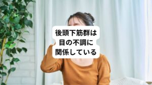 「目の疲れが溜まると首の後ろがズキズキと痛くなる」
このような不調を感じる場合、後頭下筋群のオーバーユースが原因の可能性があります。
実は首に付着する筋肉は目で物を見る役割を担っています。
特に後頭下筋群は「第二の眼筋」と総称されており、ピント調節、眼球運動、瞼の動きをコントロールしている目の支持筋です。
今回は「後頭下筋群が関係|眼精疲労から慢性頭痛が起こる原因」と題して、後頭下筋群が引き起こす不調について解説します。