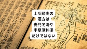 慢性上咽頭炎に対する漢方治療について解説します。
耳鼻咽喉科では主に上咽頭擦過療法(EAT:イート、Bスポット治療ともいいます)が行われています。
しかし、この治療法だけでは再発や完治せずに後遺症が残ることが多い病気です。
そのため耳鼻咽喉科では漢方薬の処方として麦門冬湯や半夏厚朴湯がよく使われていますが、これも体質が合わないと効果がありません。
今回は「上咽頭炎の漢方は麦門冬湯だけではない|東洋医学専門」と題して、体質に合わせた慢性上咽頭炎に対する漢方薬について解説します。