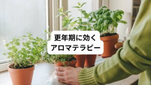 更年期症状には、アロマテラピーも有効です。
ホルモンバランス調整作用や自律神経調整作用の高いリラックス作用のある精油を使用します。
このアロマによりホルモンバランスや自律神経を整えながら、気持ちを落ち着かせることができます。
イライラやストレスを緩和し、夜も眠りやすくして、更年期の諸症状をやわらげます。
【ホルモンバランスを整え、更年期の諸症状を緩和する精油】
・ゼラニウム
・クラリセージ
・サイプレス
・ジュニパー