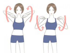 両肘を曲げた状態で、肘の先で大きな円を描くように肩甲骨を動かす運動は、首や肩に蓄積した過度な緊張を緩和する効果があります。前回しと後ろ回しをそれぞれ10回ずつ丁寧に行うことで、肩甲骨周辺の可動域が広がり、頭部を支える首の筋肉への負担が大幅に軽減されます。特にデスクワークなどで肩が内側に入りやすい方は、血流が滞りやすく後頭部の重だるさを引き起こす要因となります。肩まわりの大きな筋肉を動かし、ポンプのような役割で頭部への循環を促すことは、低気圧の影響を受けにくい体質作りにおいて極めて重要です。