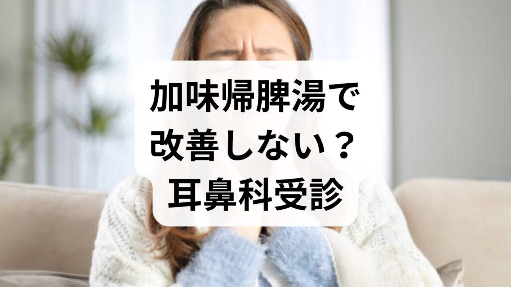 加味帰脾湯で改善しない？耳鼻科受診が必要な理由と原因別対処法