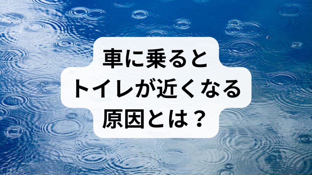 車に乗るとトイレが近くなる原因とは？車酔い・不安からくる頻尿の対処法
